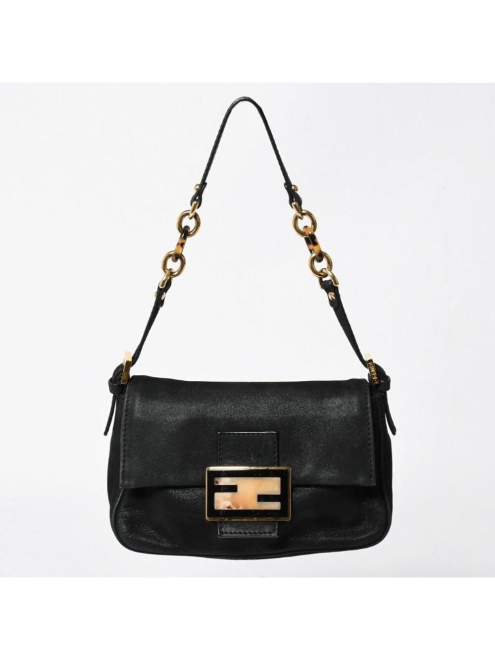 Fendi Shoulder Bag uette Black Gold